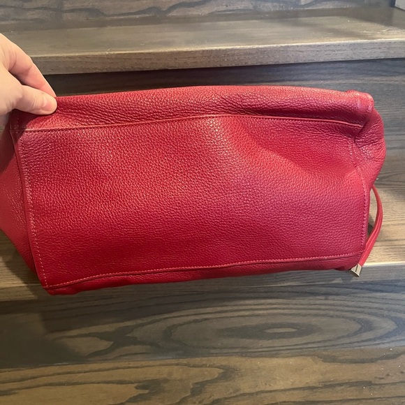 NWT Zara Red Leather Shopper Tote Bag - Picture 6 of 17